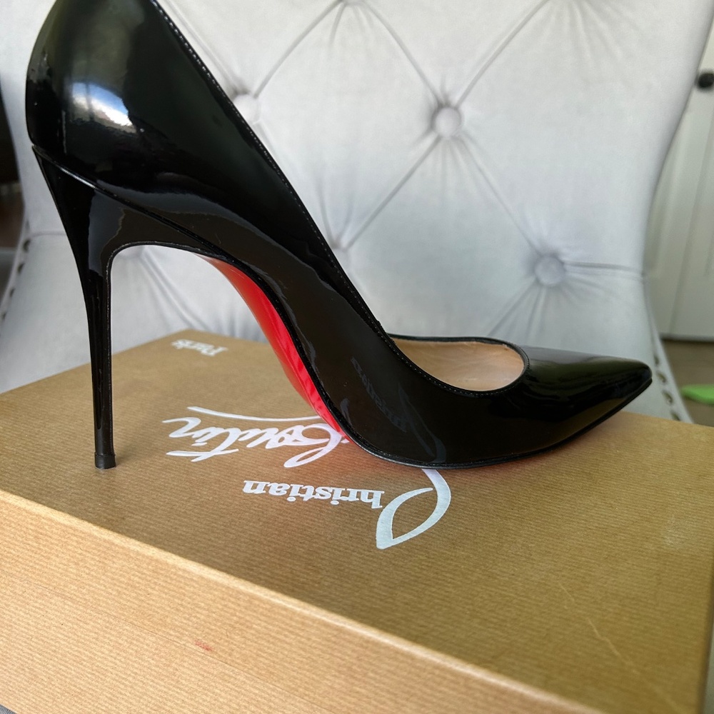 Christian Louboutin Decollete Pumps 100 Black Patent Leather Size 39 - Picture 7 of 10